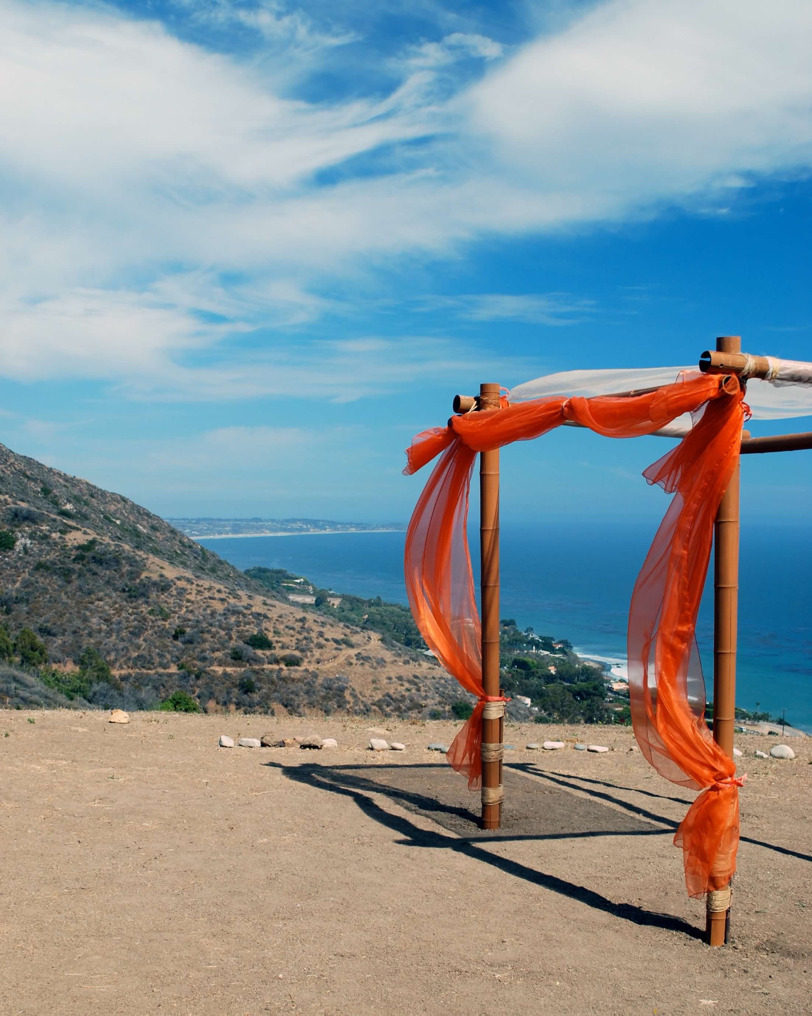 Alicia Wiedemann's photograph of an orange installation on the California coast